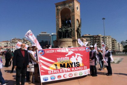Birleşik Kamu-İş 1 Mayıs'ta yaşamını yitirenler için Taksim'deydi