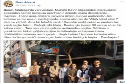 İzmir'de bir grup genç Playboy'un kurucusu için lokma döktürdü!