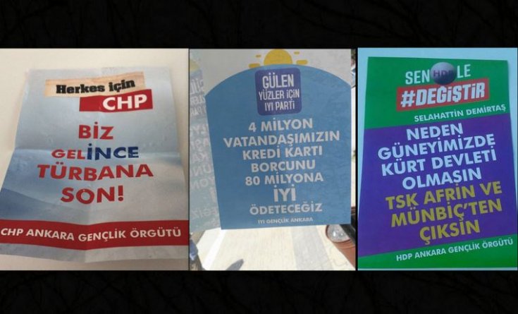 Ankara'da CHP, HDP ve İYİ Parti için sahte broşürler dağıtıldı!