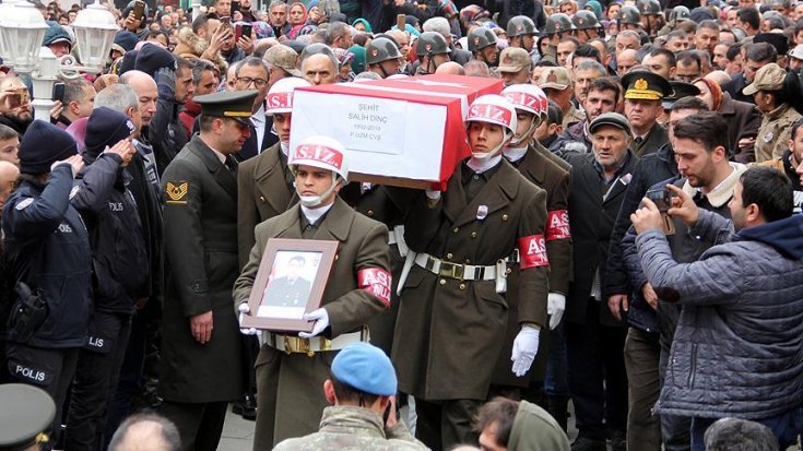 Çığda şehit düşen Piyade Uzman Çavuş Salih Dinç son yolculuğuna uğurlandı