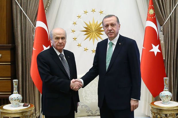 Cumhurbaşkanı Erdoğan ile Bahçeli Zeytin Dalı Harekatı'nı görüştü