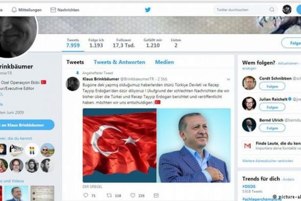 Der Spiegel'in genel yayın yönetmeninin Twitter hesabı hacklendi: Türkiye ve Erdoğan'dan özür diliyoruz