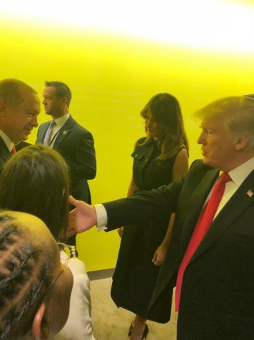 Erdoğan ve Trump BM Genel Kurulu kulisinde bir araya geldi