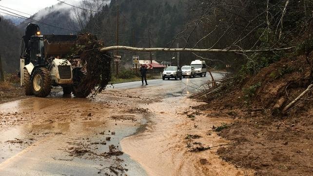 Rize'de tarım arazileri su altında, yollar kapandı