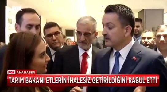 Tarım Bakanı ihalesiz et ithal edildiğini kabul etti, soru soran muhabiri maskaralıkla suçladı Tarım Bakanı ihalesiz et ithal edildiğini kabul etti, soru soran muhabiri maskaralıkla suçladı