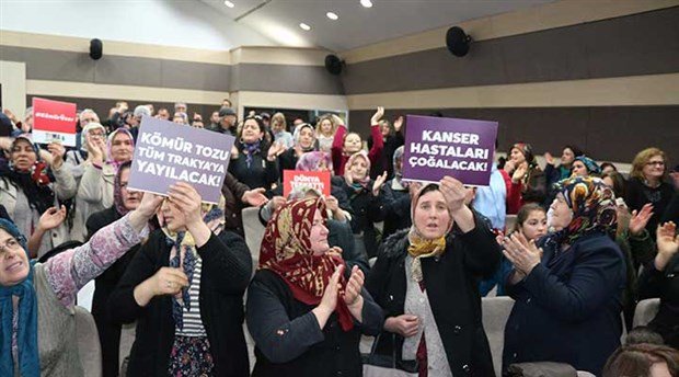 Tekirdağ'a yapılması planlanan termik santral protesto edildi