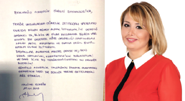 Türkiye gazetesi yazarı Halime Gürbüz askere gitmek için başvurdu Türkiye gazetesi yazarı Halime Gürbüz askere gitmek için başvurdu