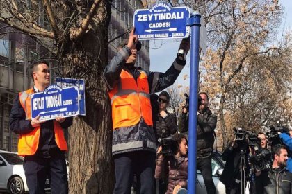 ABD Büyükelçiliği önündeki caddenin ismi 'Zeytin Dalı Caddesi' oldu