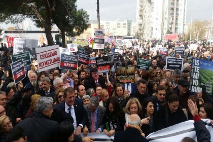 Eskişehir’de yasağa rağmen termik santral protesto edildi