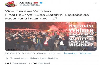 Final Four’da Fenerbahçe Doğuş’a ilk destek Ali Kılıç’tan geldi