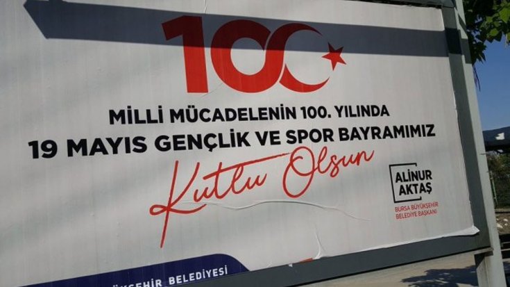 AKP'li Bursa Büyükşehir Belediyesi'nden 19 Mayıs için Atatürk'süz afiş!