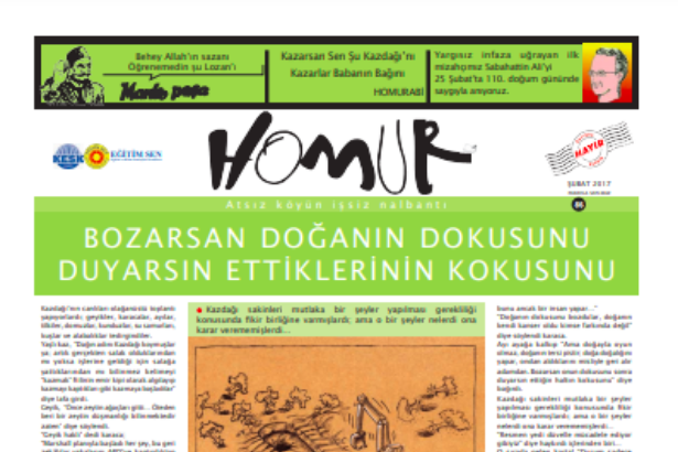Homur Mizah ve Karikatür Grubu'ndan Kazdağları'na destek mesajı Homur Mizah ve Karikatür Grubu'ndan Kazdağları'na destek mesajı