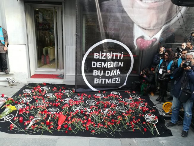 Hrant Dink vurulduğu yerde anıldı