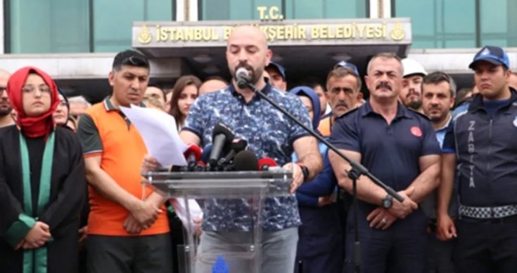 İBB önünde Ekrem İmamoğlu aleyhinde bildiri okuyan belediye çalışanının işine son verildi