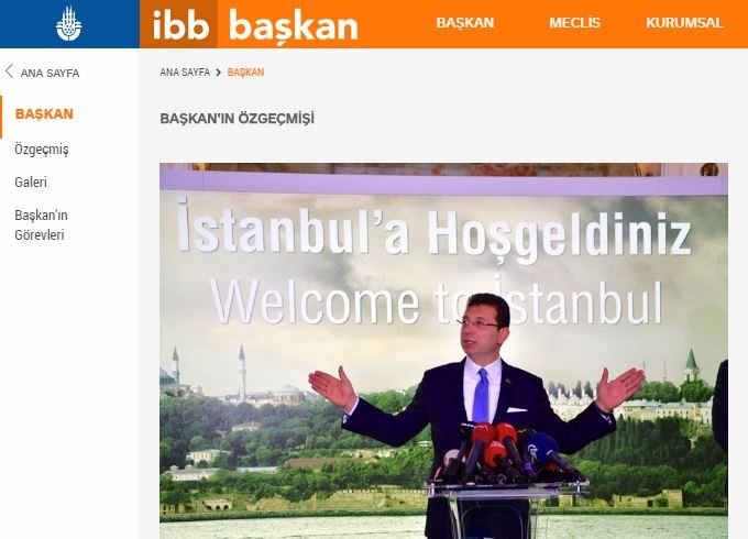 İBB'nin kurumsal sitesine ve sosyal medya hesabına Ekrem İmamoğlu güncellemesi