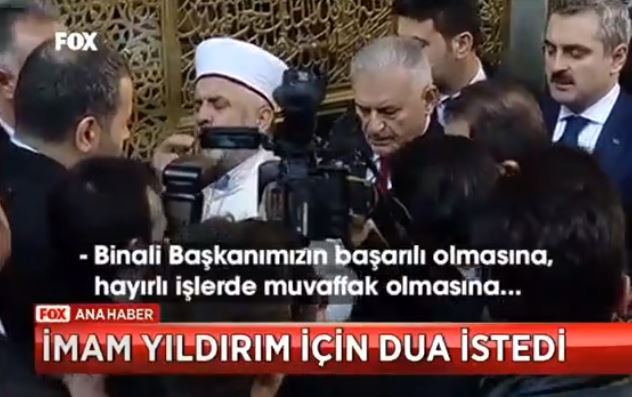 İmam camide Binali Yıldırım için dua etti, oy istedi!