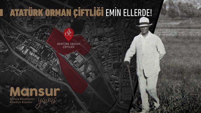 Mansur Yavaş duyurdu; "Atatürk Orman Çiftliği’ne ait iki parselin kiralama ihalesini belediyemizin şirketi Metropol İmar A.Ş. kazandı"