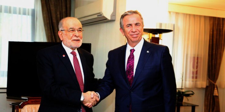 Mansur Yavaş, Saadet Partisi Genel Başkanı Temel Karamollaoğlu'nu ziyaret etti