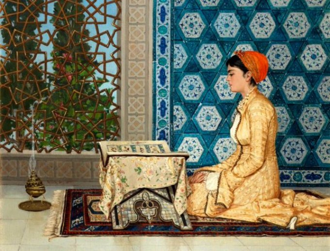 Osman Hamdi Bey'in 'Kuran Okuyan Kız' tablosunda dikkat çeken detay