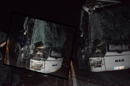 Bilecik'te hafriyat kamyonuyla yolcu otobüsü çarpıştı; 6 kişi yaralandı