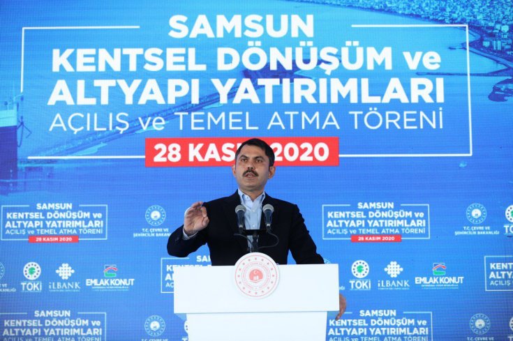 Bakan Kurum, Samsun'da kentsel dönüşüm temel atma töreninde konuştu