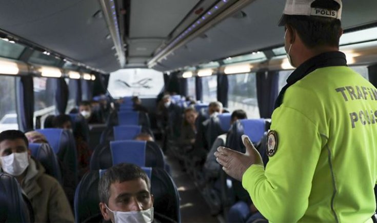 Covid-19 temaslı yolcu taşıyan otobüs seferden men edildi