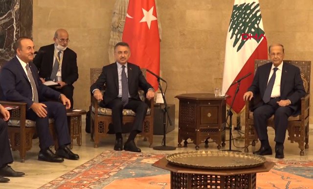 Cumhurbaşkanı Yardımcısı Fuat Oktay, Lübnan Cumhurbaşkanı Avn ile görüştü
