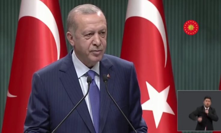 Erdoğan, Cumhurbaşkanlığı Kabine toplantısı sonrası Millete Sesleniş konuşmasında; 'Türkiye yeni küresel ve bölgesel arayışlarının güçlü siyasetiyle yükselen yıldızı konumundadır'