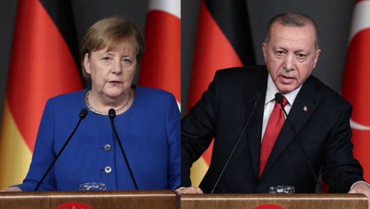 Erdoğan, Merkel ile görüştü