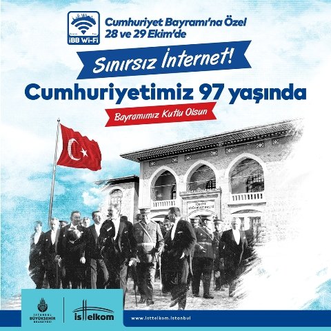 İBB'den Cumhuriyet Bayramı'nda sınırsız internet