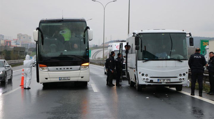 İzin belgeleri bulunmayan otobüsler geri gönderildi