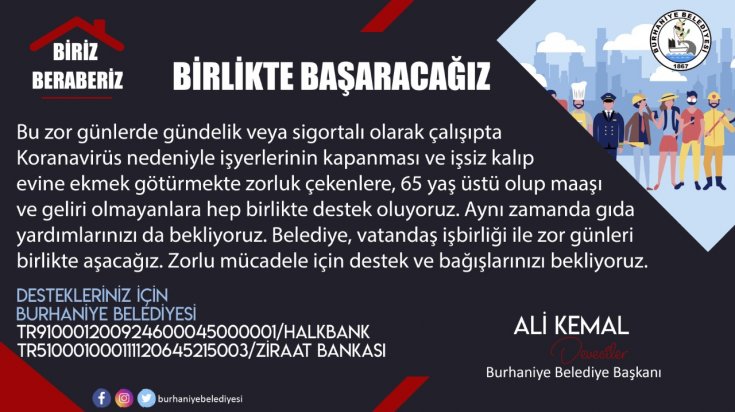 Koranavirüs günlerinde Burhaniye'de, belediye vatandaş el ele bağış kampanyası düzenledi