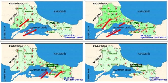 Meteoroloji bugün İstanbul için kuvvetli yağış uyarısı yaptı