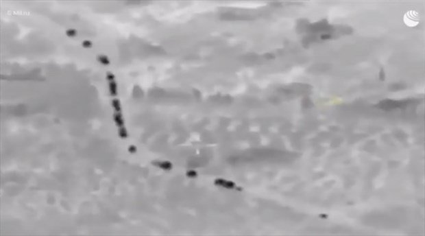 Rusya İdlib’e ilerleyen Türk askeri konvoyunun görüntülerini yayınladı