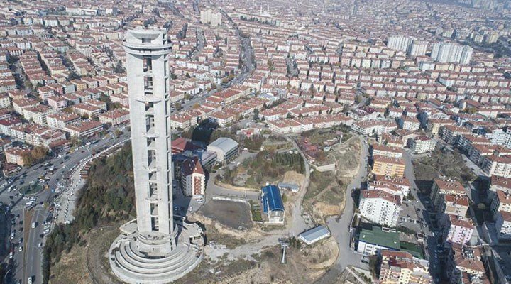 Temeli 17 yıl önce Erdoğan tarafından atılan kule hala tamamlanamadı, harcanan para 77 milyonu buldu