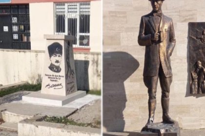 Antalya'da Atatürk'ün büstü ve heykeline saldırı