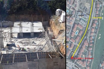 İSKİ'nin uyarısını dinlemeyen AKP'li belediye dere yatağına cami yapıyor