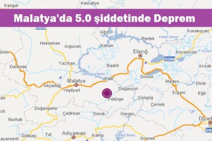 Malatya'da 5.0 şiddetinde Deprem