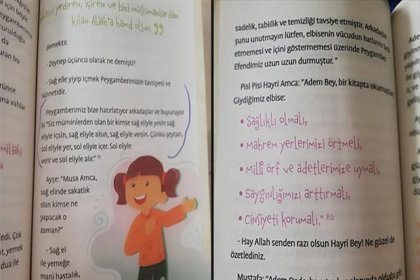 MEB onaylı kitapta tesettür övgüsü