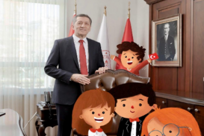 Milli Eğitim Bakanı Ziya Selçuk'un koltuğuna çizgi karakterler oturdu!