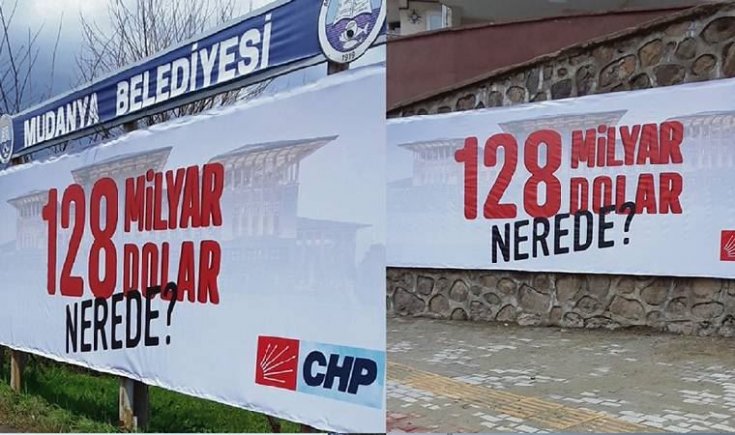'128 milyar dolar nerede' afişlerine 'Cumhurbaşkanına hakaretten' soruşturma '128 milyar dolar nerede' afişlerine 'Cumhurbaşkanına hakaretten' soruşturma