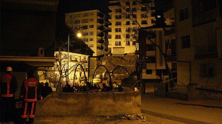 Ankara'da temeli kayan apartman nedeniyle 21 bina boşaltıldı