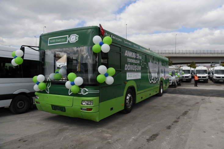 Ankara'nın eski otobüsleri elektrikliye dönüştürülüyor Ankara'nın eski otobüsleri elektrikliye dönüştürülüyor