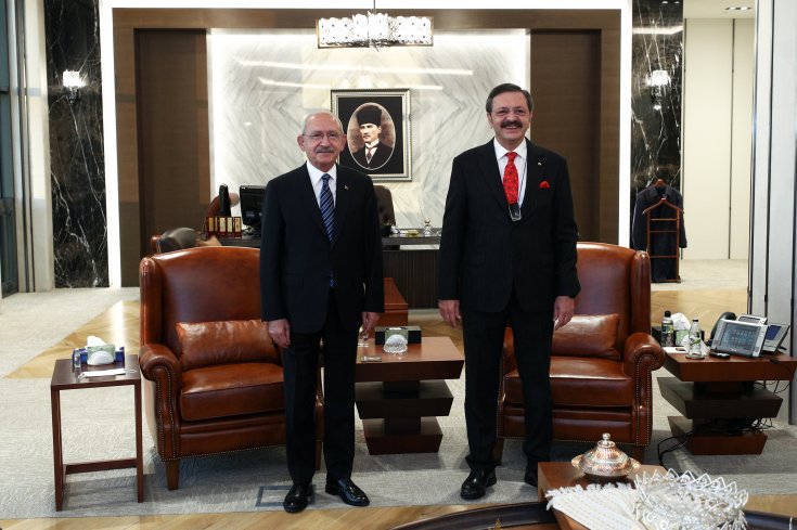 CHP Genel Başkanı Kemal Kılıçdaroğlu, TOBB Başkanı Rifat Hisarcıklıoğlu'nu ziyaret etti