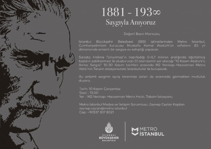 İstanbul Metrosu'nda anlamlı '10 Kasım' sergisi İstanbul Metrosu'nda anlamlı '10 Kasım' sergisi