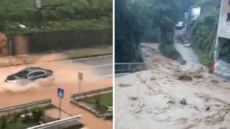 Yine Rize'de dereler taştı, evleri su bastı, yollar kapandı