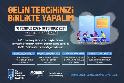 Ankara Büyükşehir Belediyesi'nden LGS'ye girecek öğrencilere ücretsiz rehberlik hizmeti