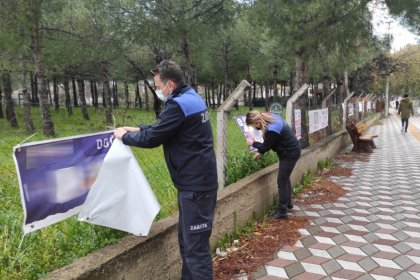 Burhaniye’de izinsiz afişe geçit yok