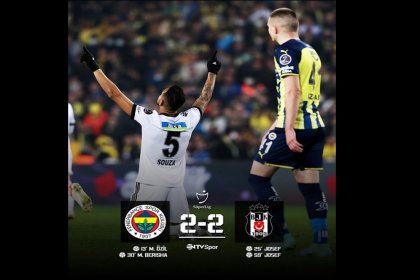 Derbide kazan olmadı: Fenerbahçe 2 - 2 Beşiktaş
