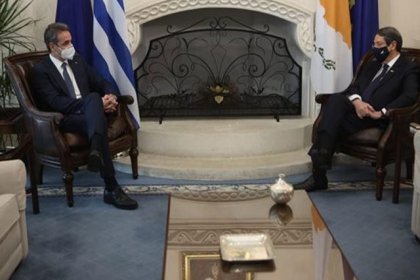 Yunanistan Başbakanı Miçotakis Güney Kıbrıs'ta konuştu: 'Stratejik dış politika hedefimiz adadaki Türk işgalini sona erdirmek'